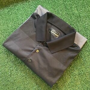 Ben Hogan Mens Performance Golf Shirt Black Striped Size XL